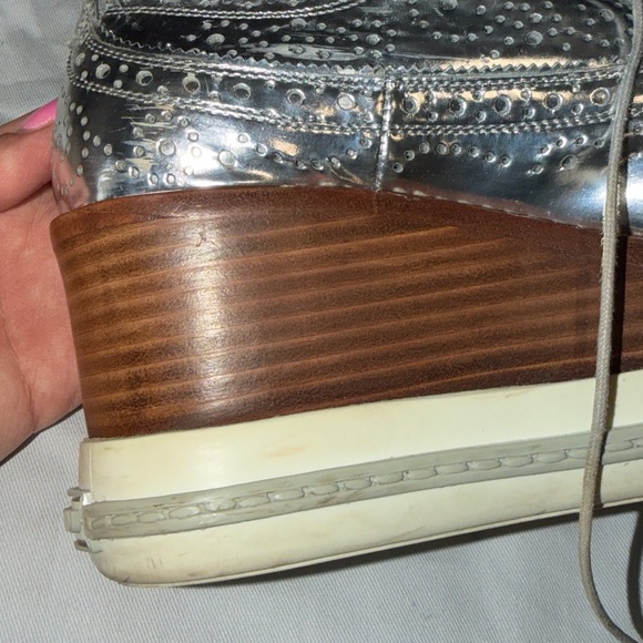 Miu Miu Mirror Silver Platform Sneakers - Picture 10 of 17